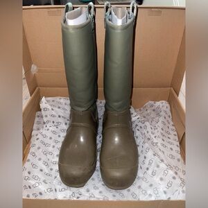 UGG Olive Green Raincloud Tall Rainboots with Original Box (included)